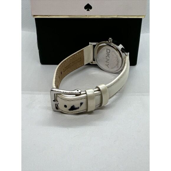 DNKY NY-8015 Women's White Leather Analog Dial Quartz Genuine Wrist Watch JNA175 - Picture 10 of 11
